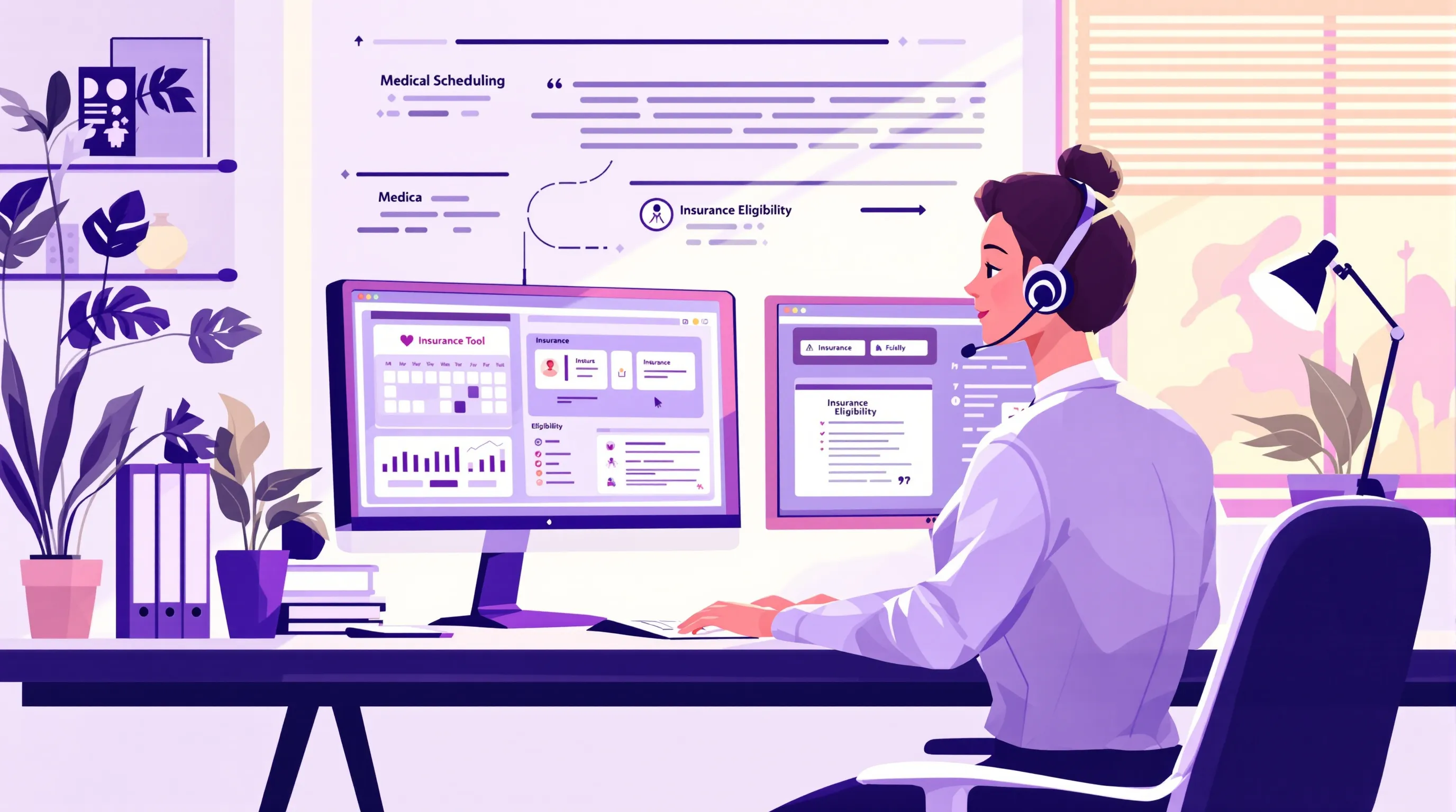 Healthcare virtual assistant working remotely on medical scheduling and insurance verification for a clinical practice