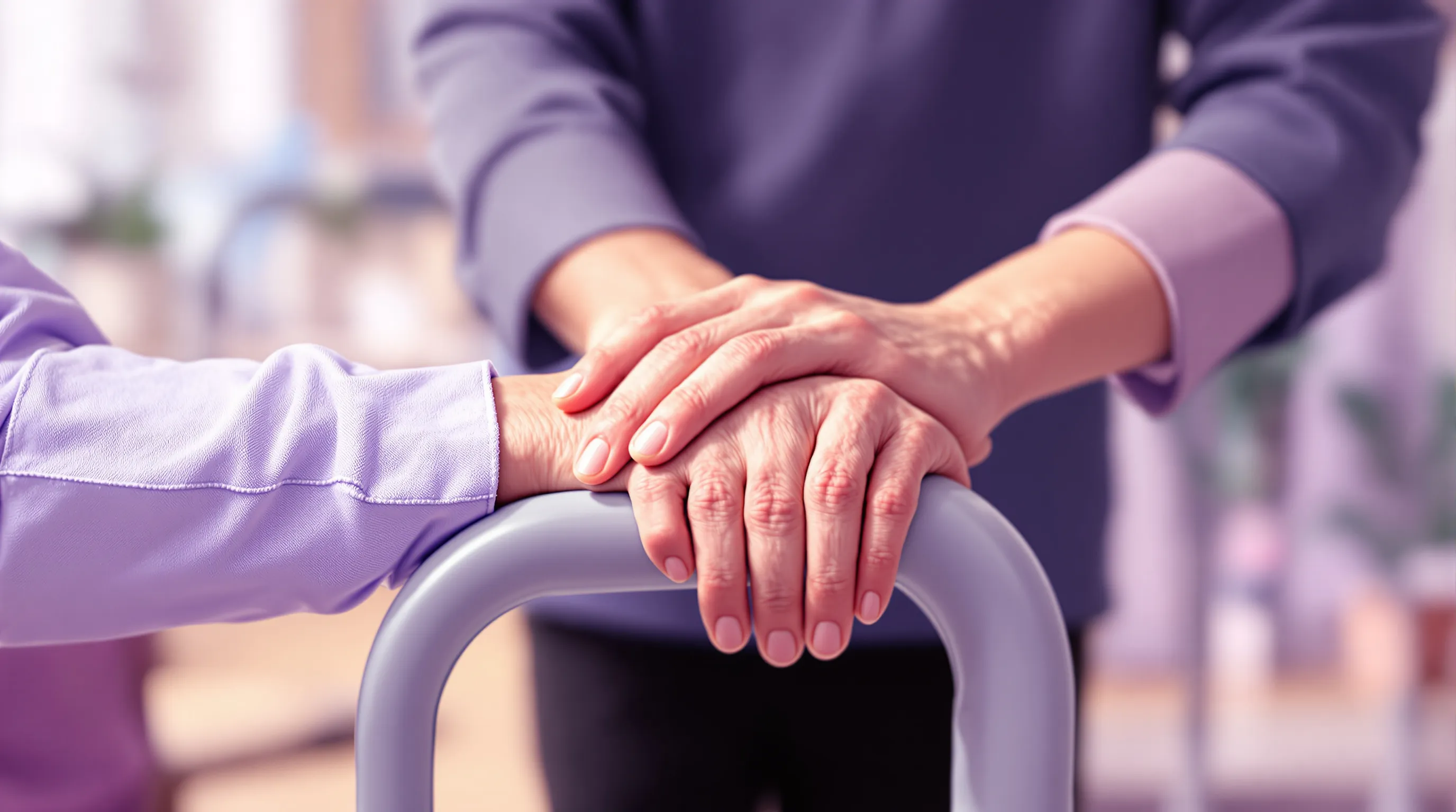 Elderly skilled nursing patient working with a therapist during covered rehabilitation