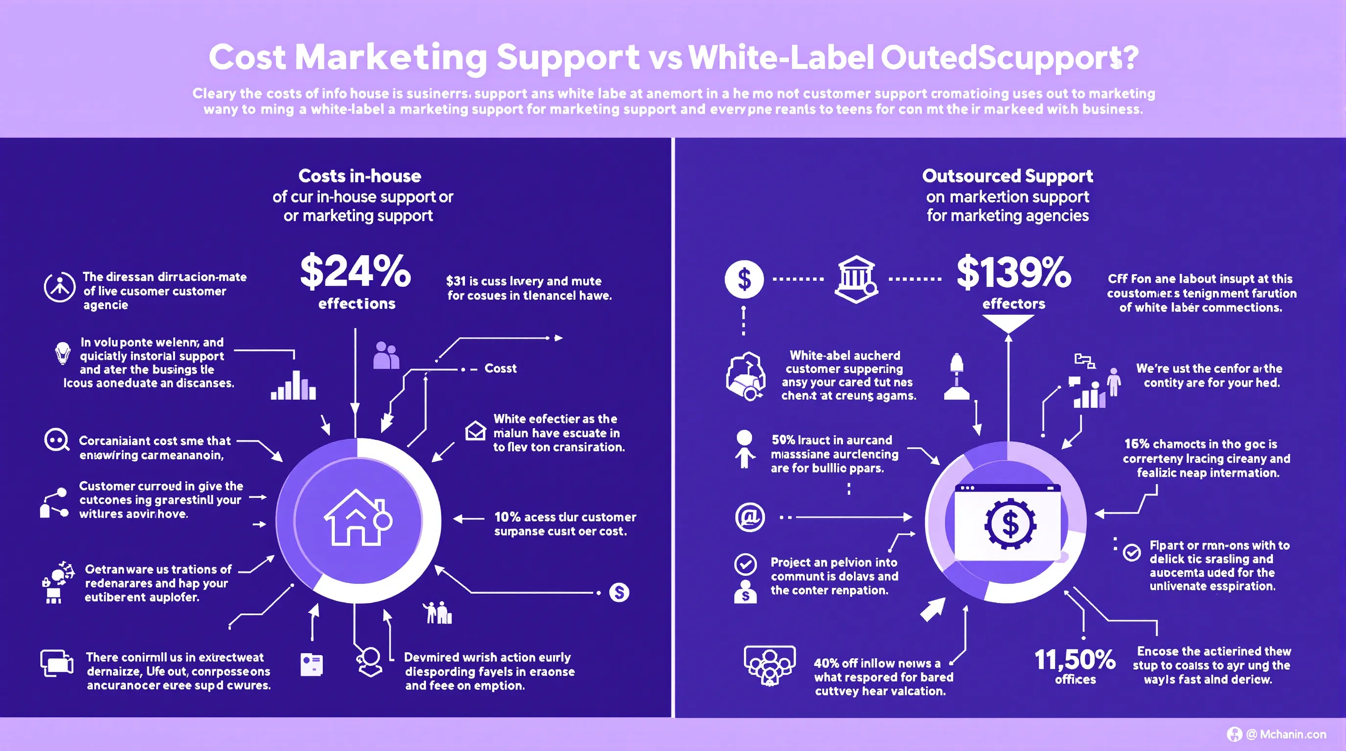 Comparison of white-label vs in-house customer support costs for marketing agencies