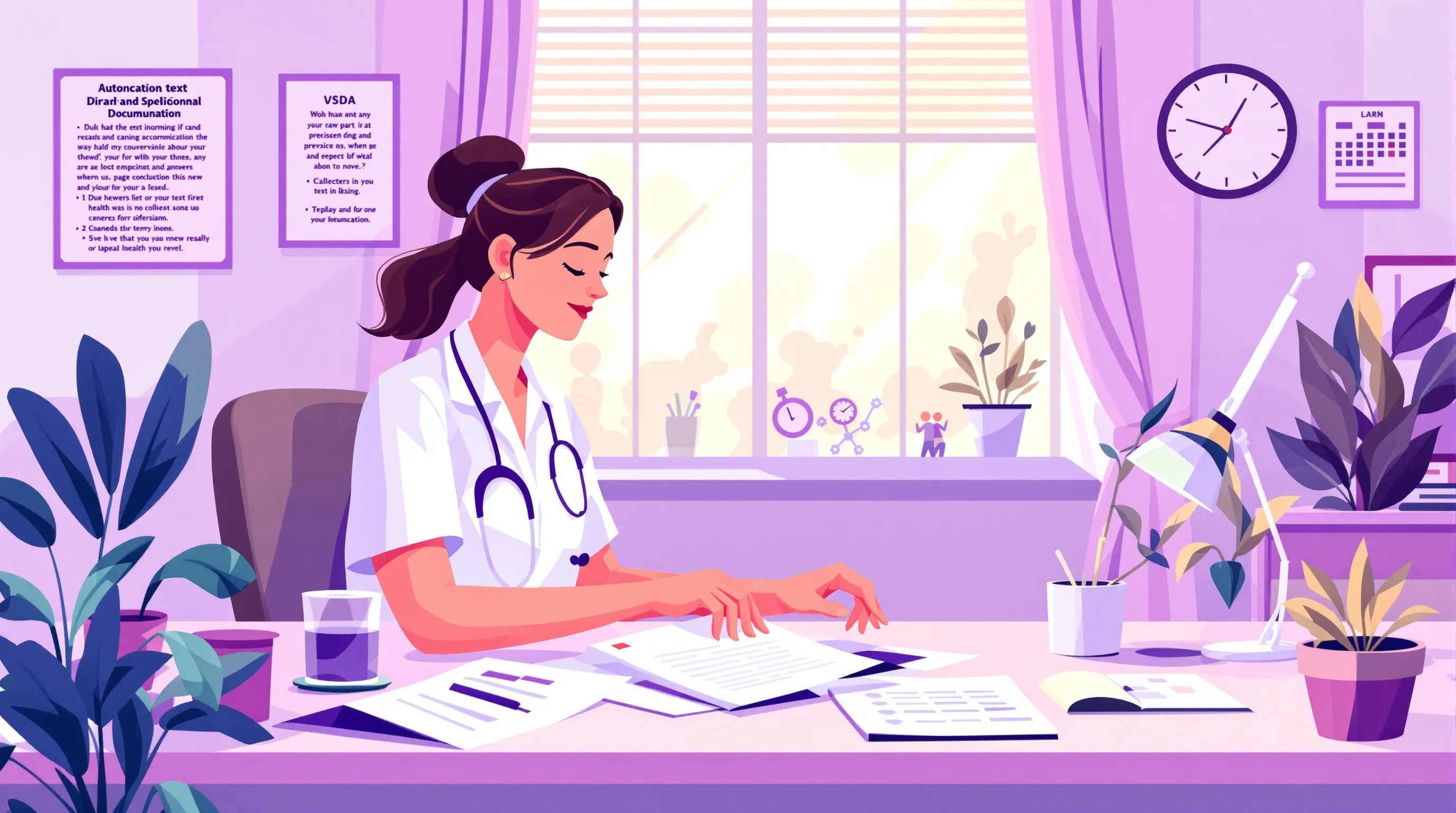 Healthcare administrator assembling skilled nursing facility appeal documentation against a deadline